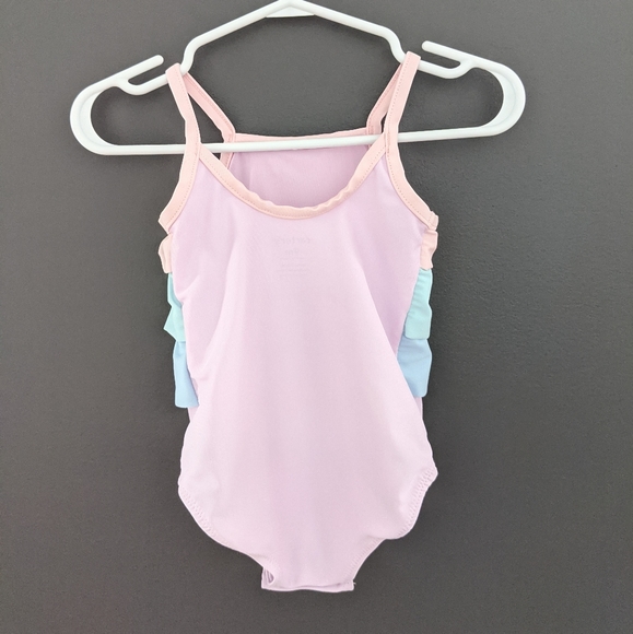 Pastel color ruffle one piece swimsuit/bathing sui - Picture 2 of 3